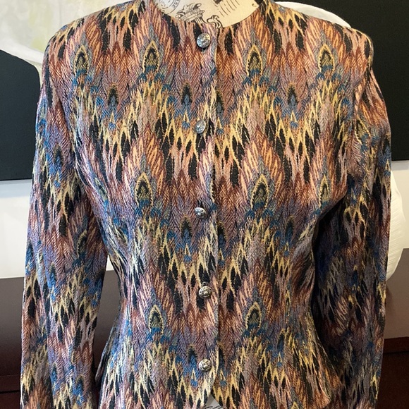 🔥 Suttles & Seawinds Vintage '92 Matchstick Tapestry Jacket Medium 🔥 - Picture 6 of 11